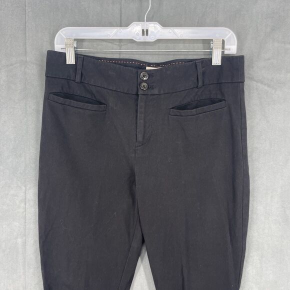 The Essential Slim By Anthropologie Dress Pants Womens 10 Black Straight Leg - Picture 2 of 11